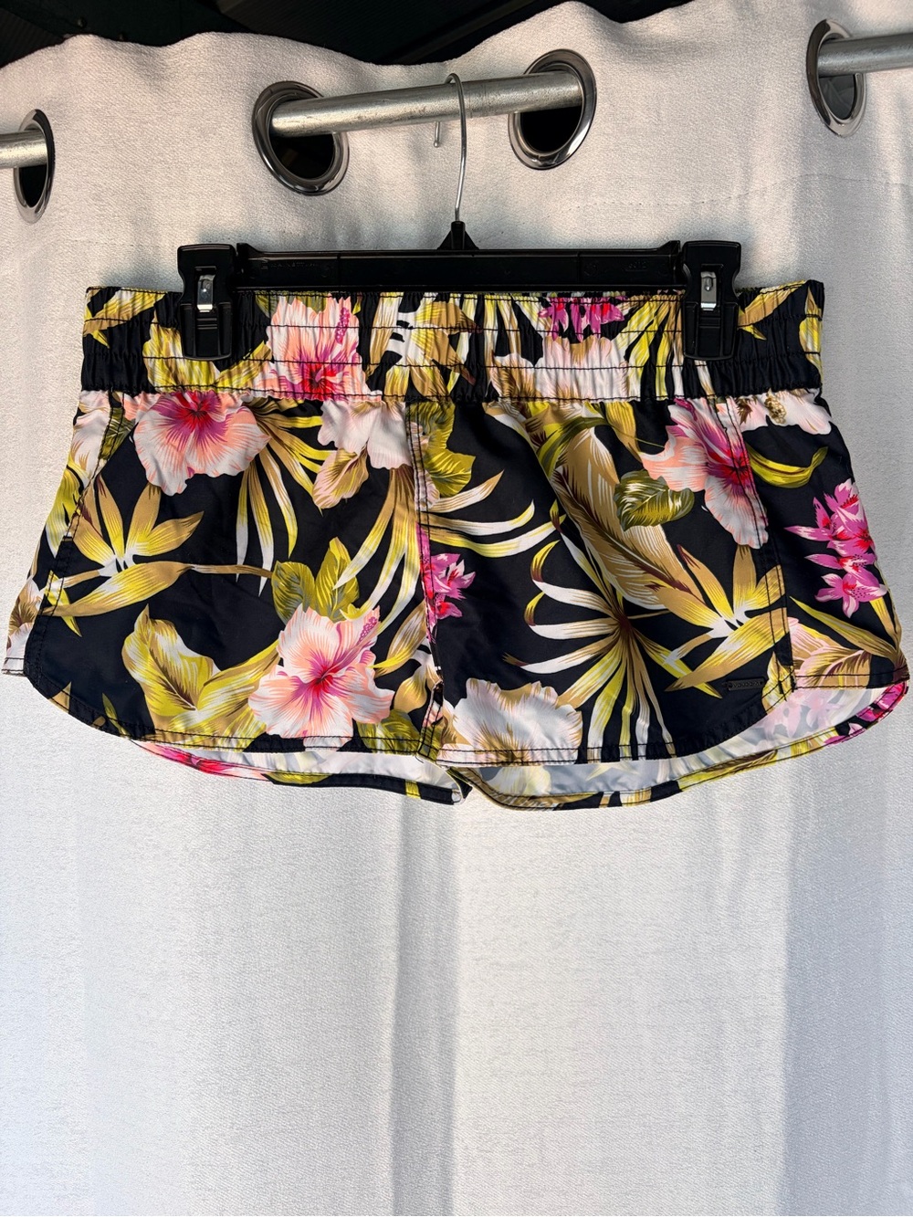Volcom Black Tropical Floral Athletic Shorts